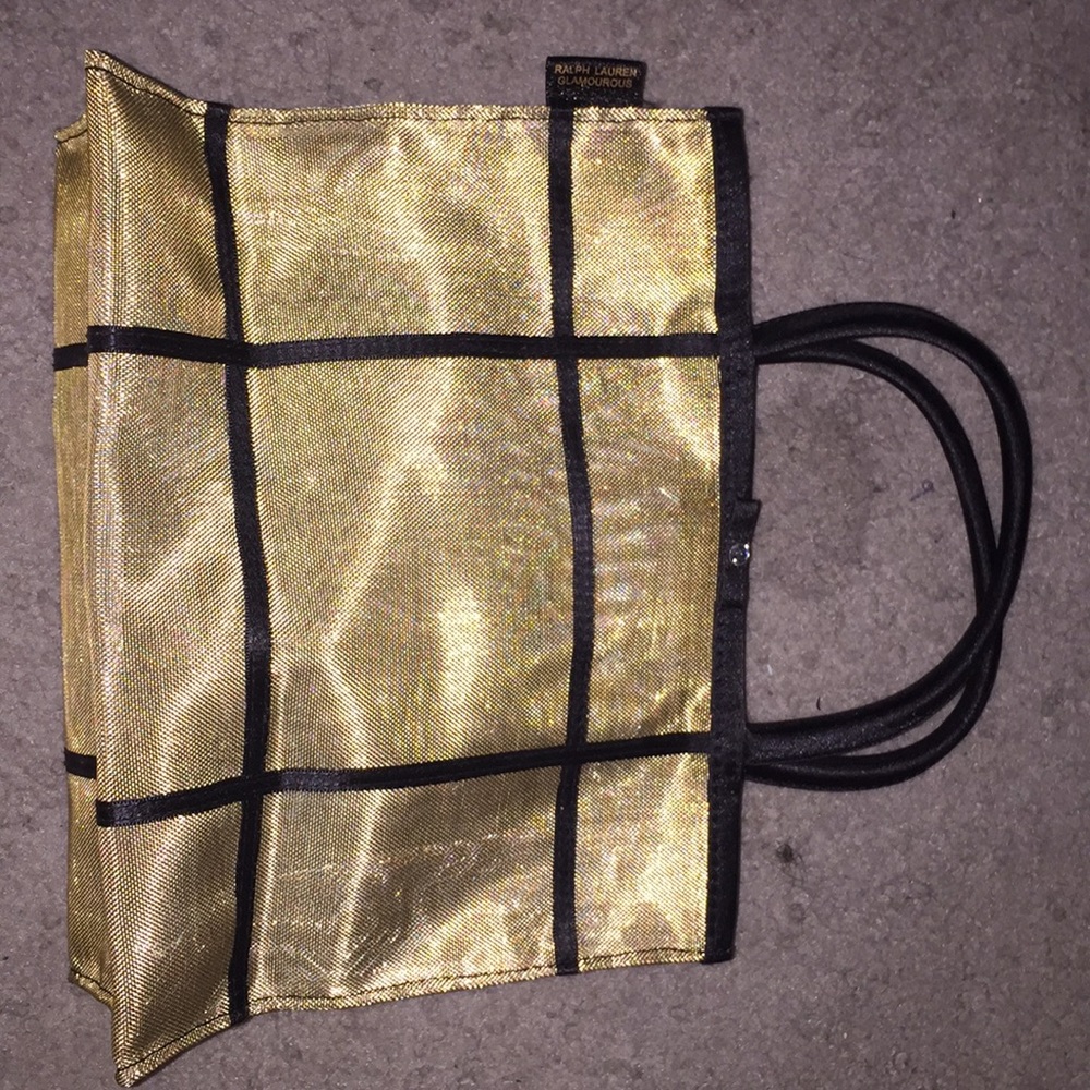 Ralph Lauren gold sheer handbag
